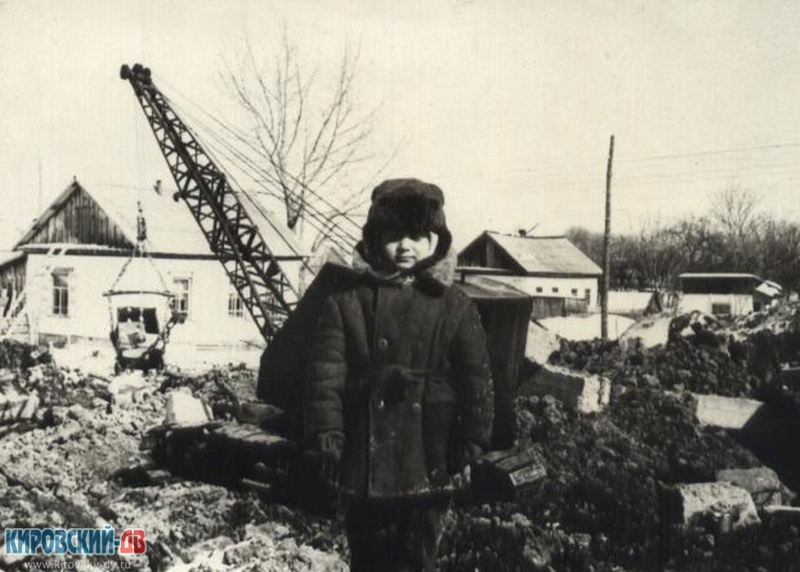 Закладка фундамента гастронома 1961-1964г., пгт.Кировский